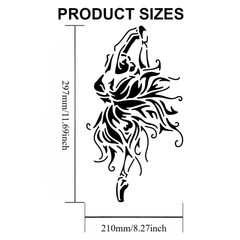 1bag 1pc Dancer PET Hollow Out Drawing Painting Stencils with 1pc Art Paint
