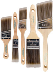 Set 5 Pinceles Pintura Plano Angulo Latex Aceite Interior Exterior Hogar Mejoras