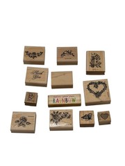Vintage Stampin Up & FBX 12pc Wood Stamp Lot (1992-1997)