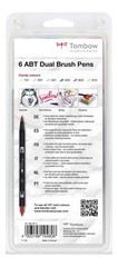 6 PCS ABT Dual Brush Pens Candy Colours ABT6P4 Professional Art Markers