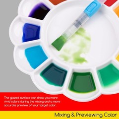 MEEDEN 12-Well Ceramic Paint Palette, Porcelain Tray, Artist 12 Wells, White