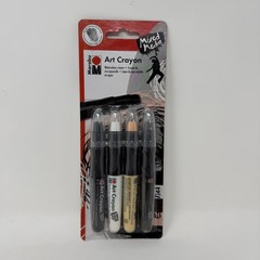 Marabu Art Crayon Essential Set White Black Flesh Colour Cocoa Single Color