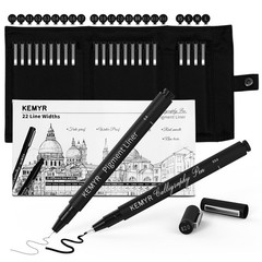 Micro Fine liner Drawing Art Pens Calligraphy Pens: 22 Size Art supplies Wate…