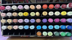 Copic Sketch Markers lot of 52 +1 cio marker and one other marker, with 6 trays