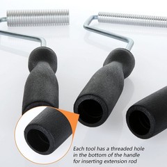 FVIEXE Fiberglass Roller Tools Kit Set of 5, Bubble brush nickel, black