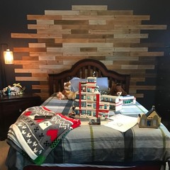 Peel & Stick Wood Planks Rustic Reclaimed Barn 10.5 Sq.Ft Brown Gray Holydecot