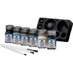 Testors Acrylic Paint Set (Black, Gray, Dark Tan, Olive, Green, Tan) 281228