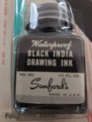 1950s 1960s Sealed Vintage Sanford’s Black India Waterproof Drawing Ink No. 665