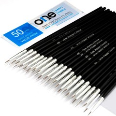 50 Pcs Pack of Synthetic Sable Fine Detail Paint Brushes Set for Miniature, Scal