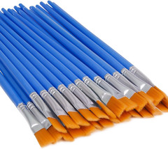 20 Pcs Flat Paint Brushes, Small Brush Bulk for Detail Painting
