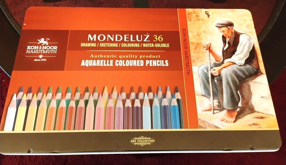 Koh-I-Noor Mondeluz Aquarelle Watercolor Pencils – 36 Set – Water-Soluble