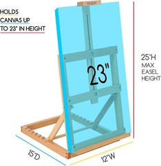 MEEDEN Heavy-Duty Tabletop Studio H-Frame Wooden Easel- Solid Beech Wood Adjusta