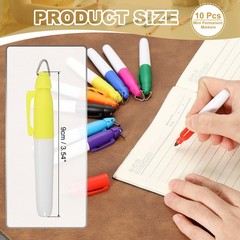 10 Pcs Mini Permanent Markers with Clips Golf Ball Markers Pen, Yellow