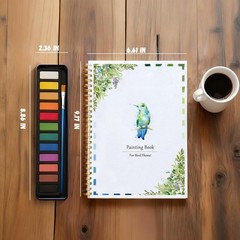 Watercolor Workbook for Beginners, Coloring Book, 12 Bird, Bird