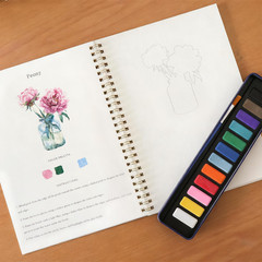 Watercolor Workbook for Adults – Watercolor Sketchbook with 12 Beginner-Friendly
