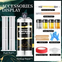 Kintsugi Repair Kit, Upgraded Food Safe Gold & Silver Transparent