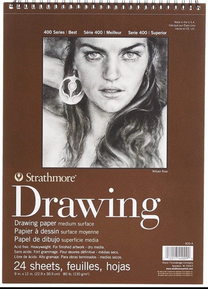 Strathmore 400 Series 9×12 Cream Drawing Pad 24 Sheets 80 lb Acid Free Paper