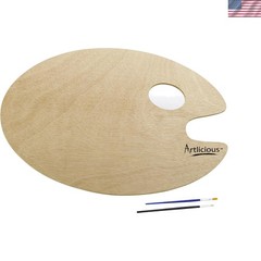 Wooden Paint Palette – for Acrylic, Oil, Watercolor – Kids & Adults