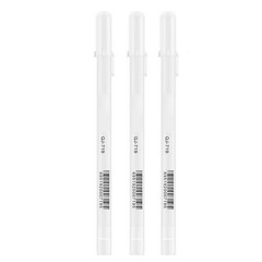 3Pack 0.8mm Fine F Tip White Gel Ink Marker Pen Drawing Art Sketching Painting
