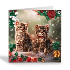 CraftBuddyUS CCK-XM144: “Christmas Kittens” Crystal Art Card 18x18cm