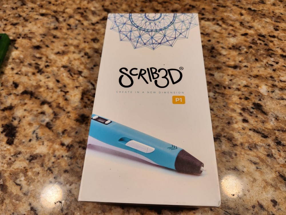 SCRIB3D P1 3D Printing Pen with Display – Includes 3D Pen, 3 Starter Colors of