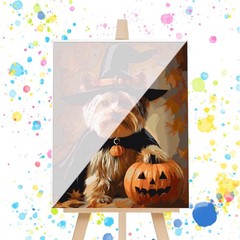 Halloween Dog Paint By Numbers Cute Halloween Puppy Costume Full Drill Art