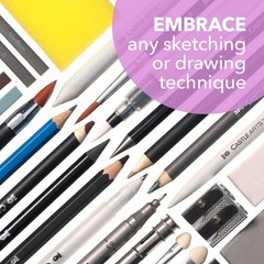 Castle Art Supplies 100 Piece Drawing Sketching Set | Graphite, Charcoal, Pa…