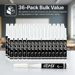 White Liquid Chalk Markers 36 Pack Chalk Pens for Blackboard, Chalkboard, Win…