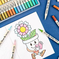 72 Colors Paint Markers, Dual-Color Acrylic Pens with 36 Brush Tips, Double T…