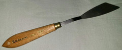 Vtg Richeson 899 palette knife & metal double palette cup w lids, Italy