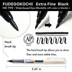 Kuretake Zig FUDEGOKOCHI Brush Pen, 3 variety set, Office Product