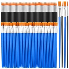 200 Pcs Detail Paint Brushes Set – Fine Flat & Round Tips for Acrylic, Watercolo