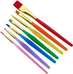 All-Purpose Artist Brushes – 7 Count Set with Flagged Bristles for Acrylic Paint