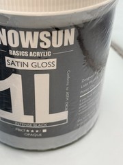 SNOWSUN Basics Acrylic Paint 1L Intense Black Satin Gloss – Professional Art