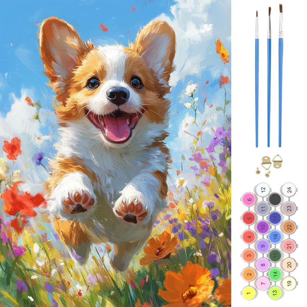 NAIMOER Dog Paint by Numbers Kits for Adults Beginner, 12 x 16 inches,