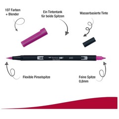 Dual Brush Pen AB-T685 – Art Supplies for Adults