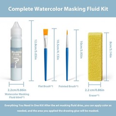 INNOVAYOU Blue Masking Fluid for Watercolor 1 Fl Oz (Pack of 1),