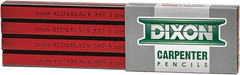 Industrial Carpenter Pencils, Soft Graphite Core, Red/Black, 7″, 12-Pack (19971)