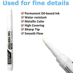 7Pcs Waterproof Permanent Paint Marker Pen For Car Tyre Tire Tread Rubber Metal