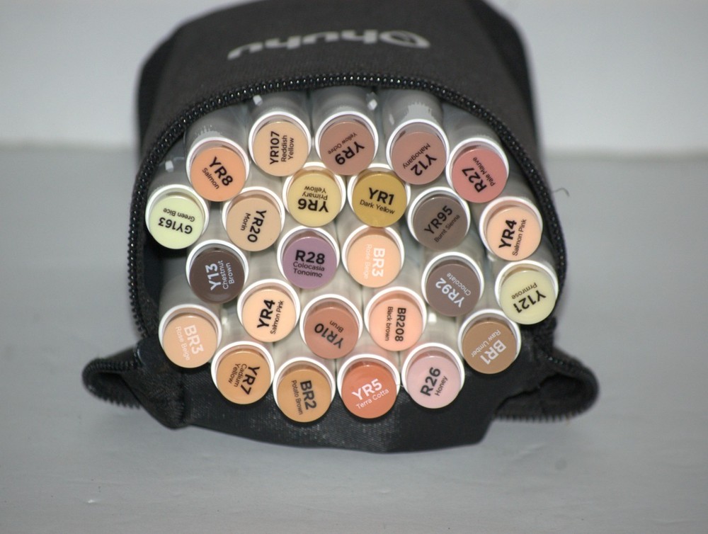 Ohuhu 25 Skin Colors Brush & Broad Dual Tips Art Marker Set