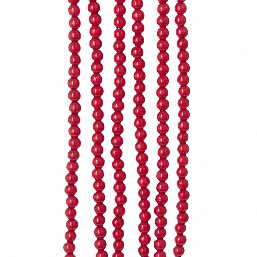 Kurt Adler 9 X 14mm Wooden Red Bead Garland,Wreaths, Garlands & Plants