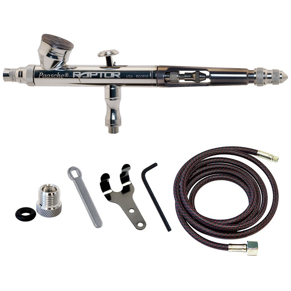 RG-1AS Paasche Raptor Double Action Gravity Feed Airbrush w/Size 1 (0.25mm) Head