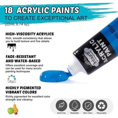 Art Paint Set for Kids with Easel Canvas Brushes and Acrylic Paints