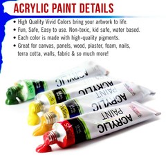 Professional 36 Color Art Acrylic Paint Set, 18ml Tubes, Artist Student Painting