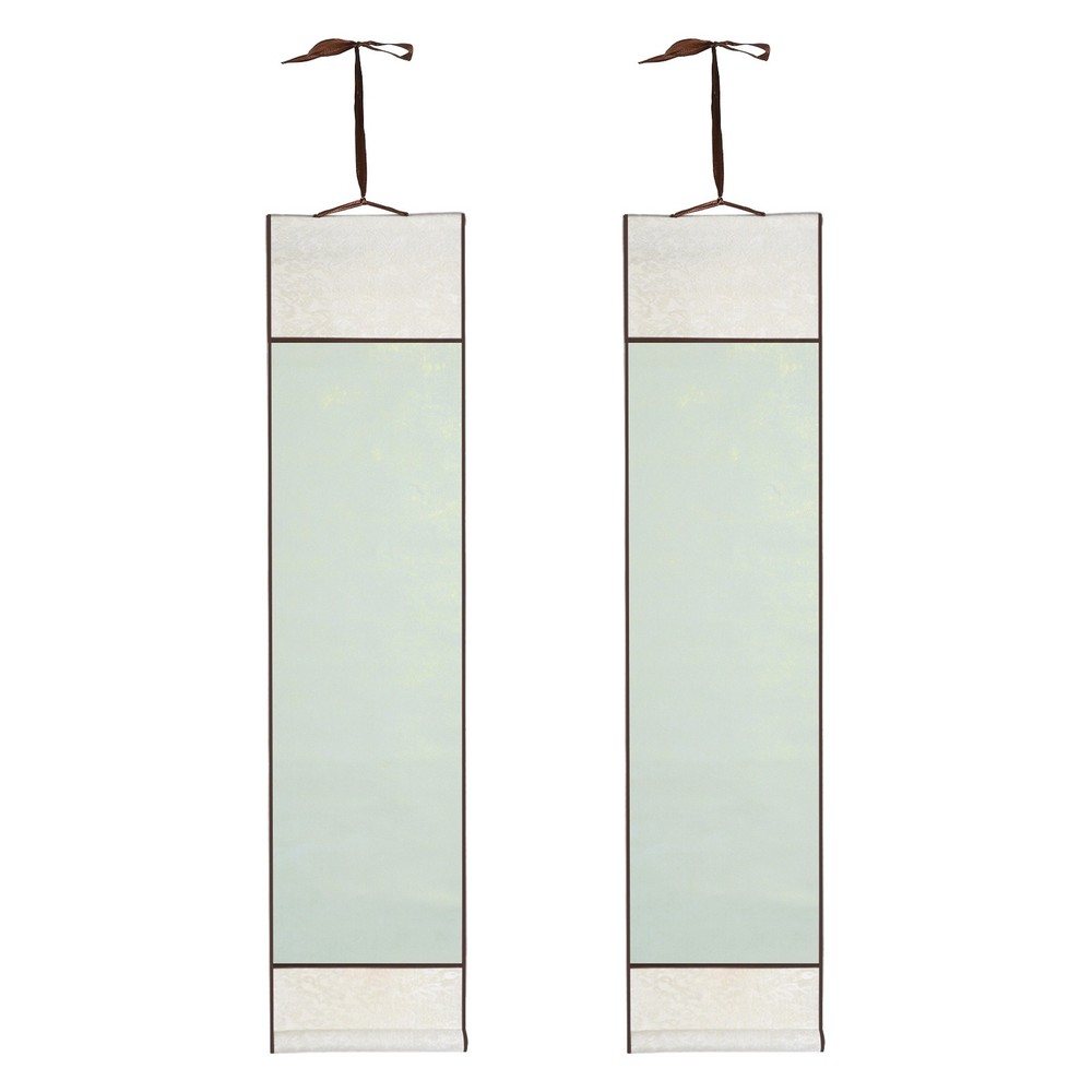 37.4″ x 8.7″ 2 Pcs Blank Hanging Scroll Paper Wood Rod, Sky Cyan