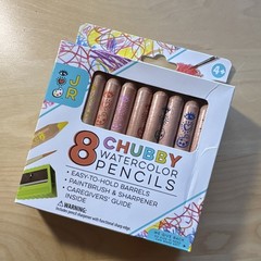 iHeartArt 8 Chubby Multicolor Watercolor Pencils Set with Paintbrush & Sharpener