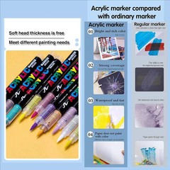 36 Colors Acrylic Paint Markers Paint Pens Kids Drawing Rock Painting Crafts US