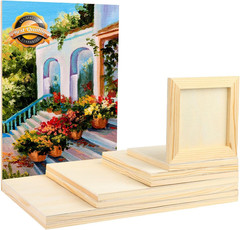 Unfinished Wood Canvas Panel Boards Painting Pouring Art Craft 18 Pack