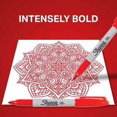 Sharpie Permanent Markers, Fine Tip, Red, 12 Count – Office Supplies, Quick Dryi