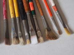 Vintage Artist Paint Brushes Lot M. Grumbacher NY Simmons White Sable Quill Sign